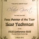 Face Painter of the Year Best Technical Design 2012 (FACE CONFERENCE)